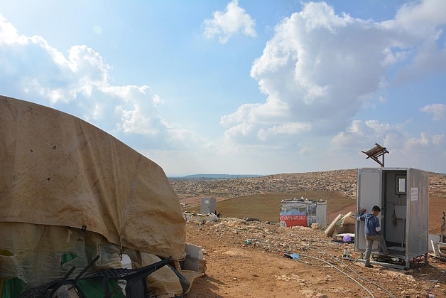 New latrine beside a home in Khirbet ar Ratheem community, connected to water, and serving one family New latrine beside a home in Khirbet ar Ratheem community, connected to water, and serving one family