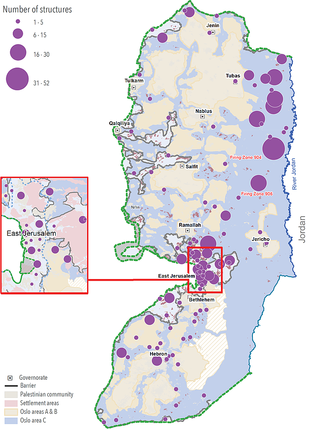 Map: Demolitions in the West Bank