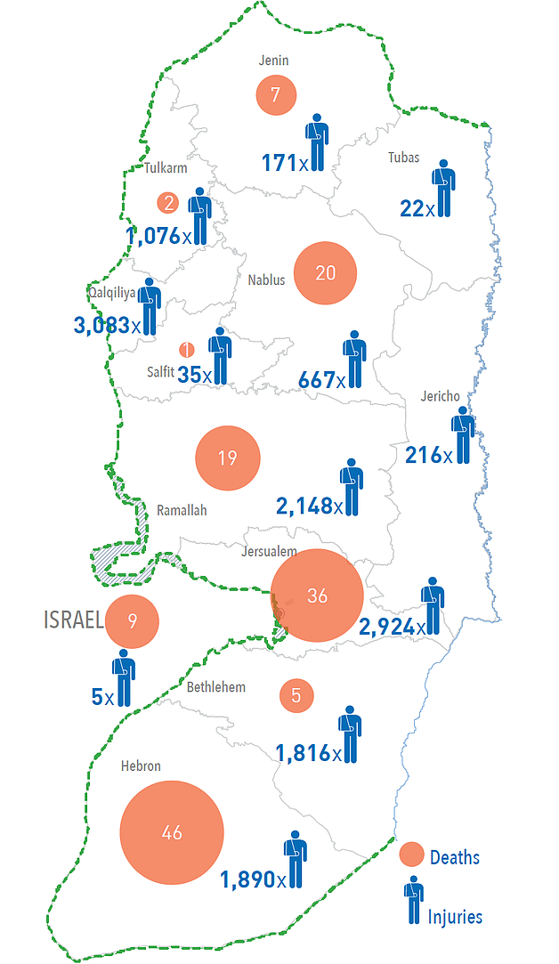 Map: West Bank casualties