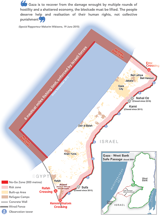 Map: The humanitarian impact of the Blockade on Gaza