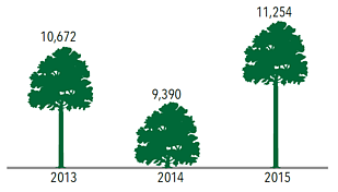 Chart: Trees vandalized