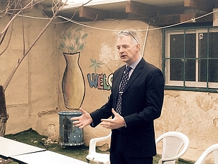 Director of UNRWA Operations in the West Bank, Scott Anderson, in Khan al Ahmar, 22 February 2017