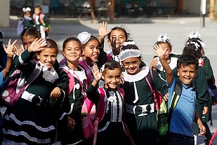 Children going back to school in Gaza. © UNICEF SoP 