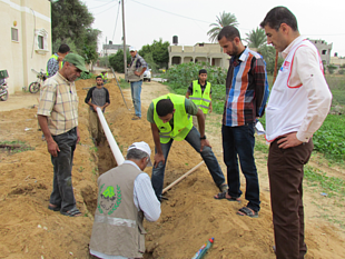 New water pipeline installed in Abasan Al Kabira. Photo: PUI