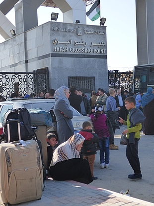 Palestinians at Rafah Crossing , February. 2016. Photo by OCHA