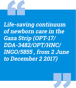 Life-saving continuum of newborn care in the Gaza Strip