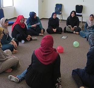 A psychosocial support workshop in Gaza. Photo by the Centre for Women’s Legal Research and Consulting