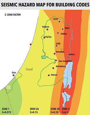 Seismic hazard map for building codes