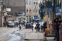 Incident involving shooting of tear gas canisters next to school compound near ‘Checkpoint 160’ in H2, 6 March 2019.  © Photo by Christian Peace Makers Teams (CPT).