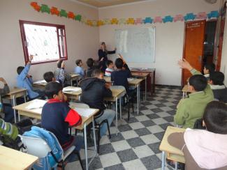 Working and dropped out of school children attending a mathematics class at Tdh child protection centre. ©  Photo by Terre des hommes