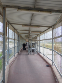 Corridor leading from the Erez Crossing to a Palestinian checkpoint within Gaza