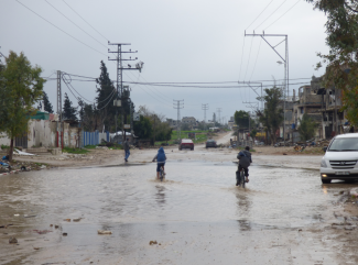 Flooding in Gaza during the winter storm in Al-Shuja’iyah area. January 2015. Photo by OCHA