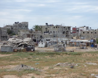 Heavily affected area in Beit Hanoun. Photo by OCHA