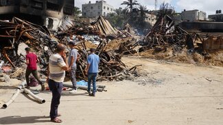 The destroyed agrochemical warehouse, July 2021. Photo by OCHA.