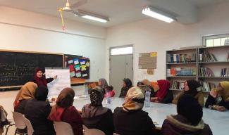 One of the meetings of the GBV Safety Audit Groups with the mothers in Fasayel Coed School on the 5th of February 2018. © Photo by AVSI
