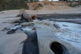 Untreated sewage discharged into the Mediterranean Sea. © Photo by OCHA.