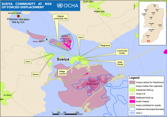 Map: Susiya community at risk of forcible transfer