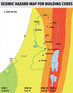 Seismic hazard map for building codes