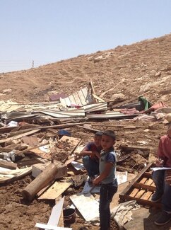 Wadi Sneysel, Demolitions resulting in three families displaced, August 2015. Photo by OCHA