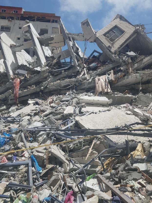 تدمير البنية التحتية في غزة، أيار/مايو 2021. تصوير دائرة الأمم المتحدة للإجراءات المتعلقة بالألغام