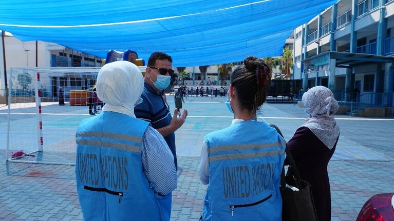 Dr. Iyad Zaqout, Head of UNWA’s Education Programme, MHPSS Unit, 5 July 2021. Photo by OCHA