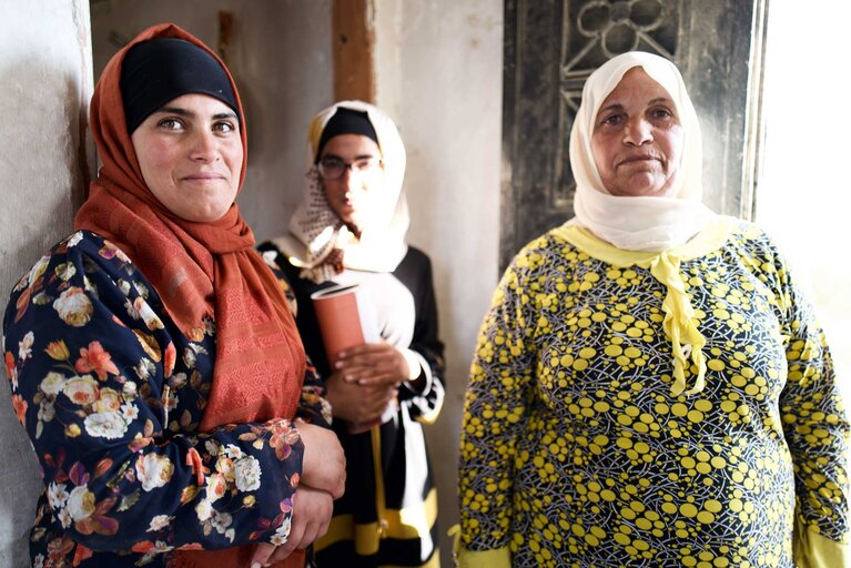   Palestinian women who have remained in Masafer Yatta despite the coercive environment, October 2021. Archive picture by Manal Massalha/OCHA