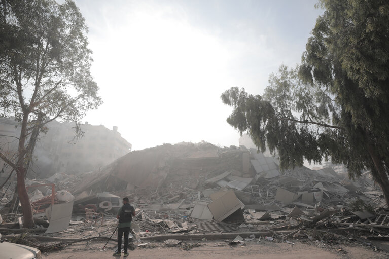 Devastation in the Gaza Strip amid hostilities between armed Palestinian Groups and Israeli forces. Photo by UNRWA