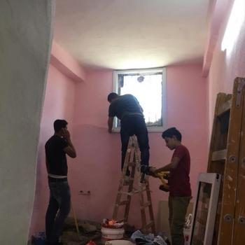 Rehabilitation works at the Khatib family home in Hebron. Photo: GVC