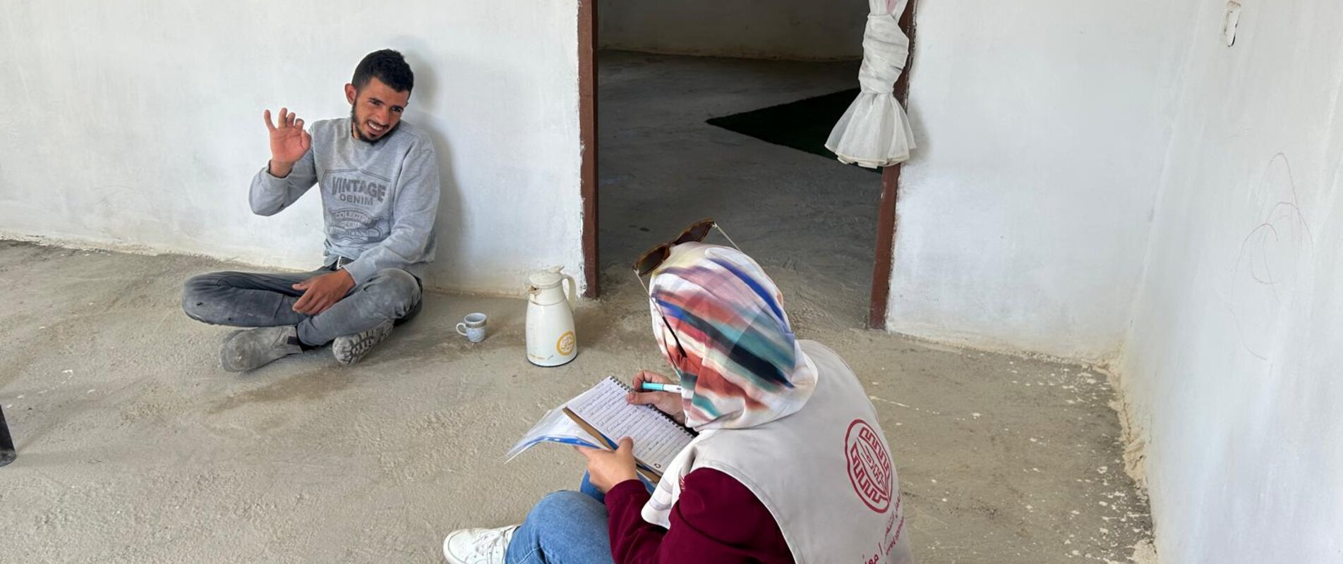 Fadi Obiyat, whose home now has weatherproofing, water, latrines, and privacy partitions thanks to a project funded by the oPt HF. Fadi is Khalaf's brother. Photo by Ma'an
