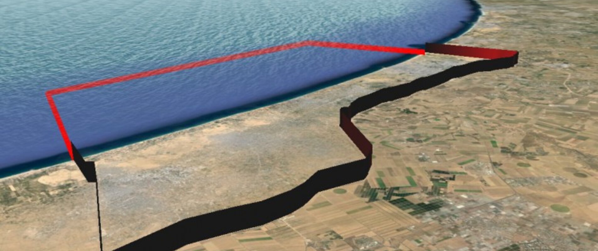 Illustration of the blockaded Gaza Strip