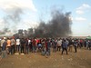 A demonstration east of Gaza city, 28 September 2018. Photo by Ahmed Al Fayoumi