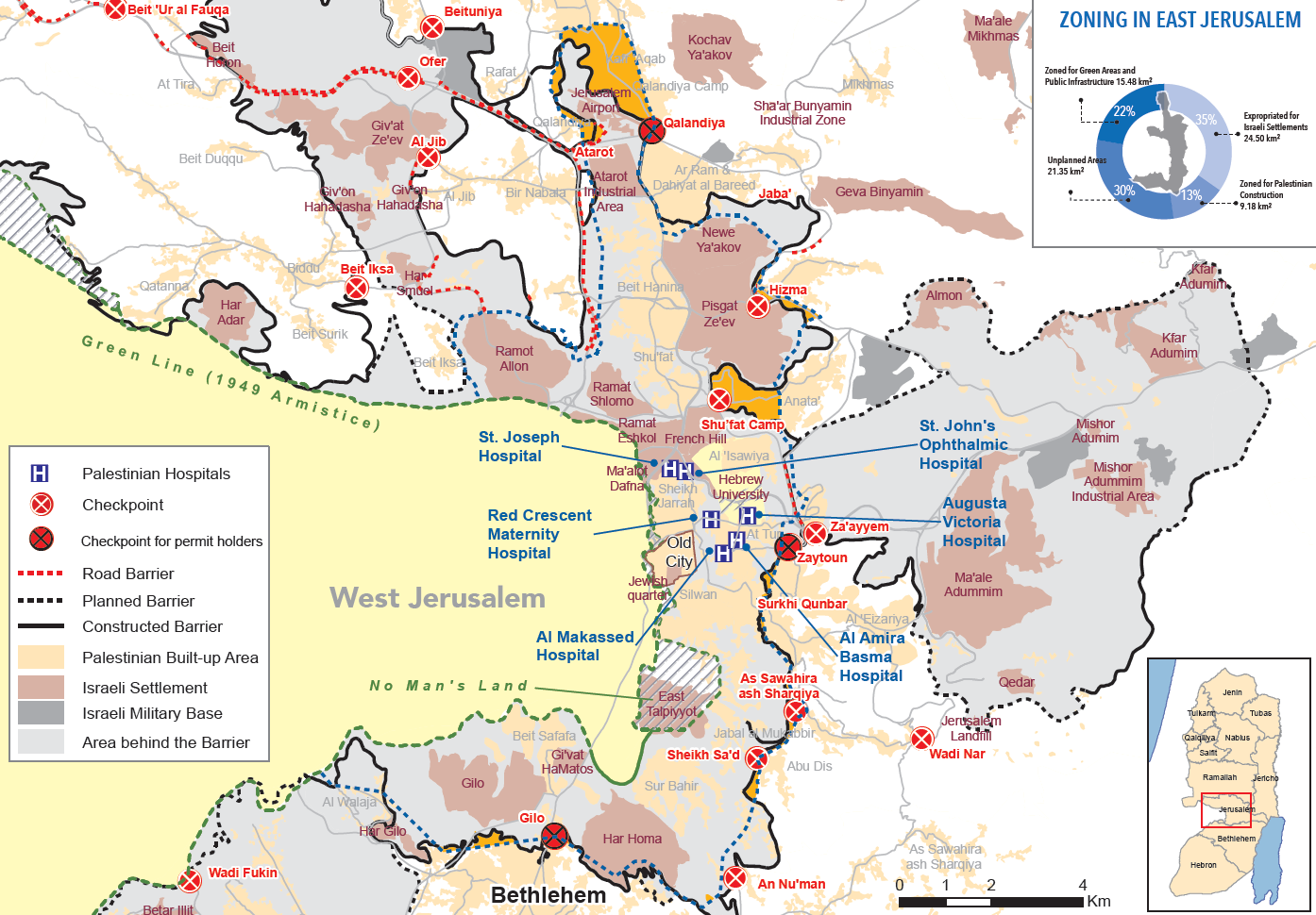 Map: Zoning in East Jerusalem